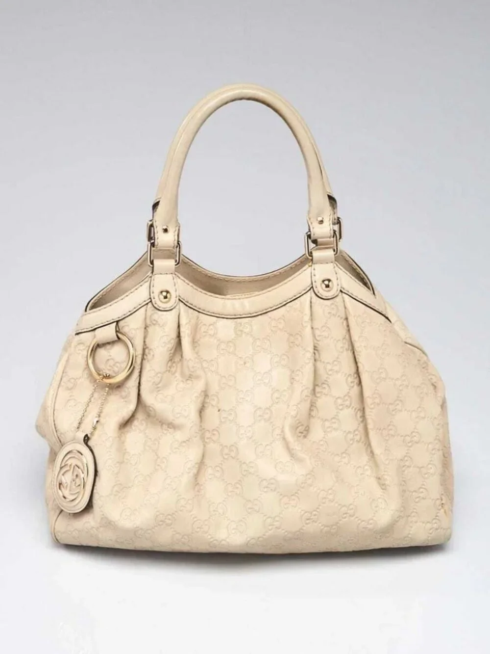 Gucci White Guccissima Leather Medium Sukey Tote Bag